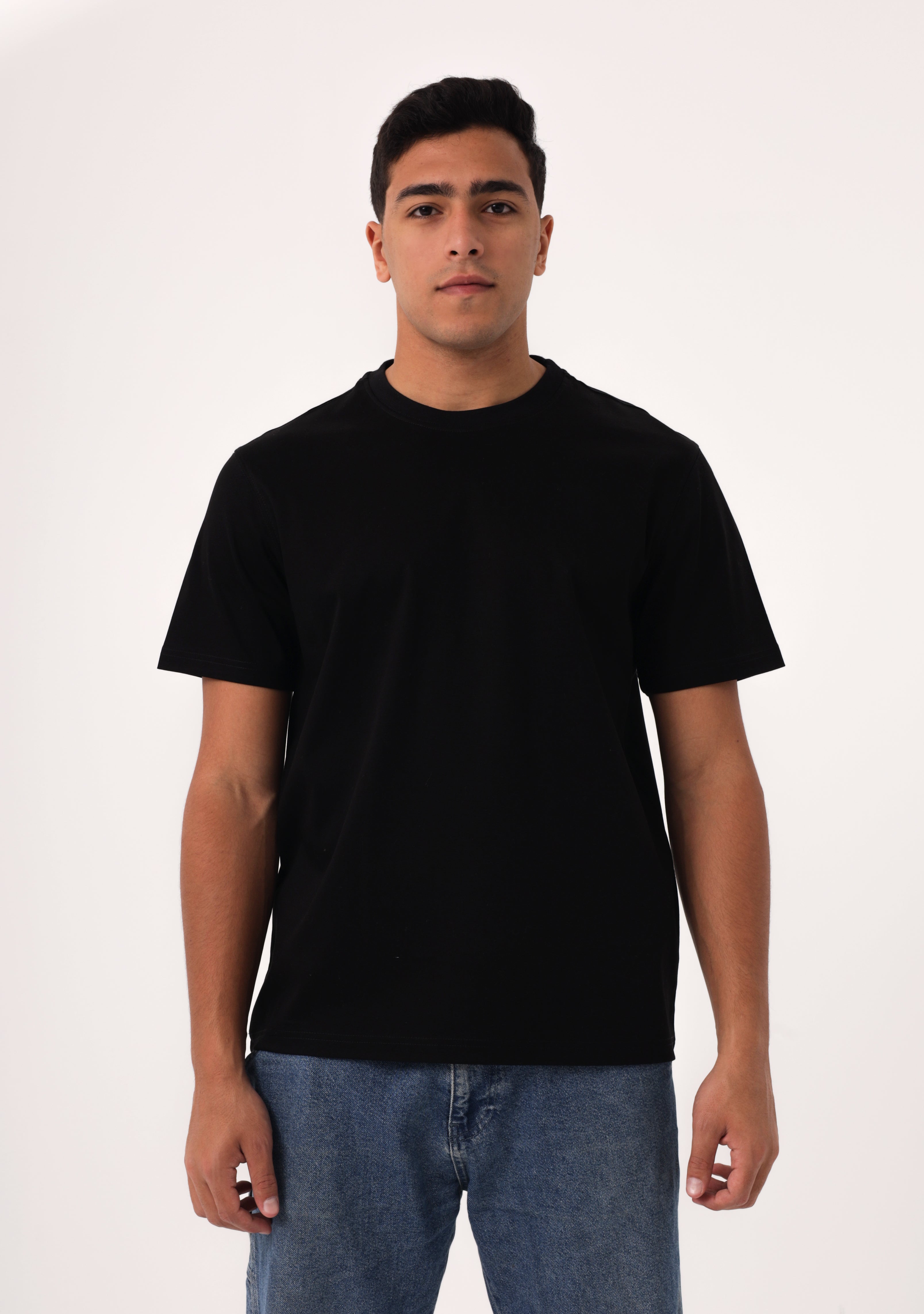 100% Egyptian cotton Black Crew Neck T-Shirt