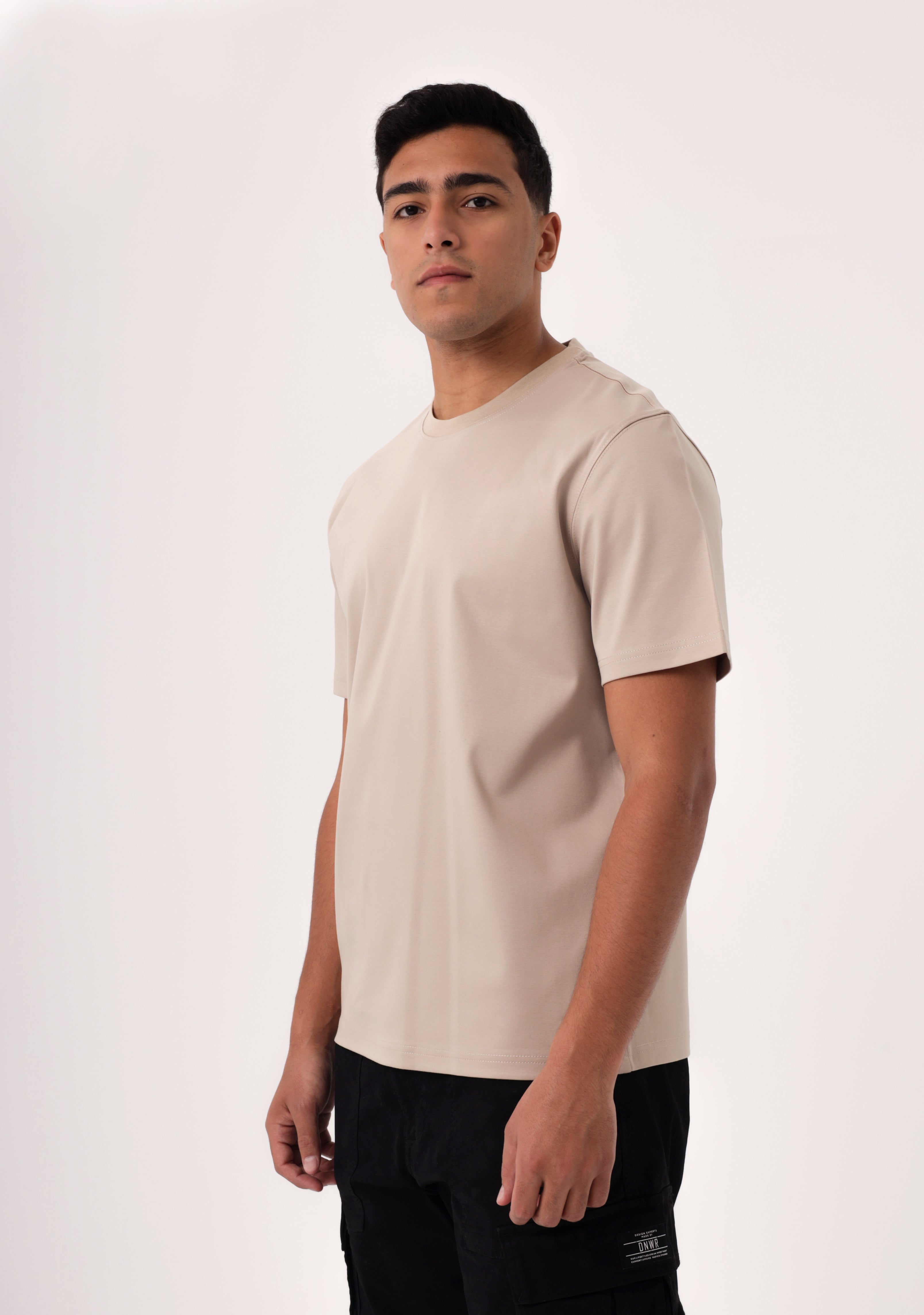 100% Egyptian cotton Beige Crew Neck T-Shirt