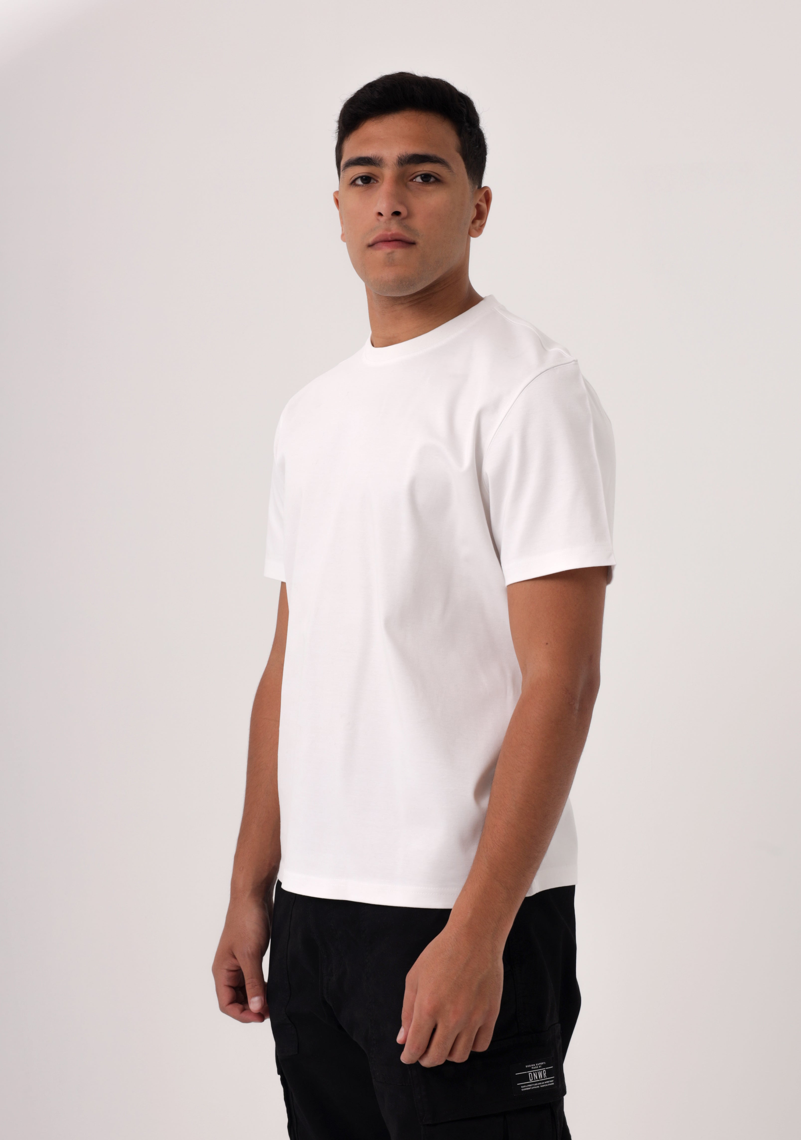 100% Egyptian cotton White Crew Neck T-Shirt